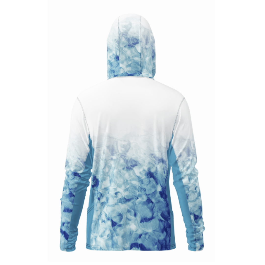 Salt Skins Men's Performance Hoodie Blue Reef Water Camo Side Vent Performance Hoodie (b2b)