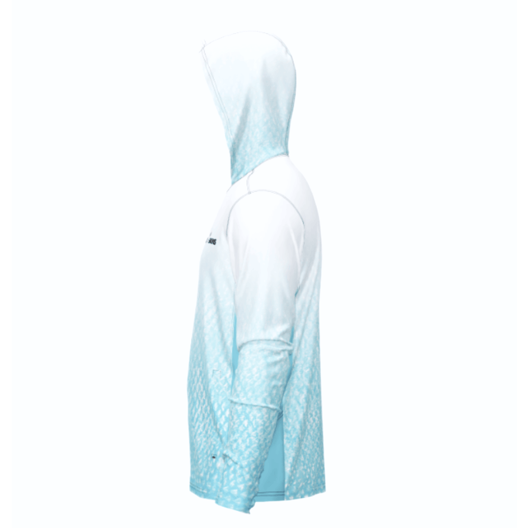 Salt Skins Men's Performance Hoodie Blue Sky Water Camo Side Vent Performance Hoodie (b2b)