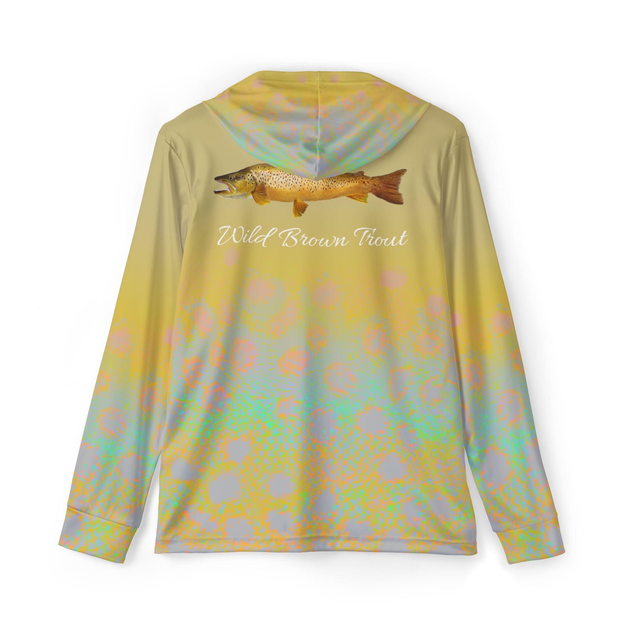 Men's Performance Hoodie Brown Trout Riverside Camo Performance Fishing Shirt Salt Skins