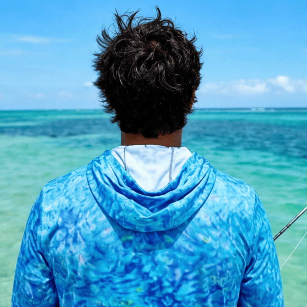 Printify All Over Prints Flats Blue Sky Series - The Ultimate Performance Men's Long Sleeve Fishing Shirt