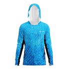 Salt Skins Men's Performance Hoodie Flats Blue Water Camo Side Vent Performance Hoodie With Pockets (b2b)
