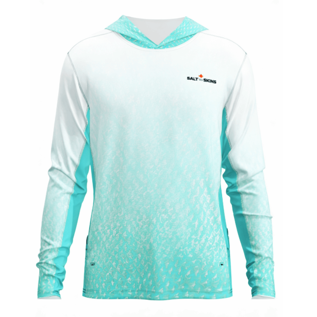 Men's Performance Hoodie Green Sky Water Camo Side Vent Performance Hoodie (b2b) Salt Skins