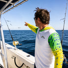 Salt Skins Men's Performance Hoodie Mahi Gold II Captains Series Men's Ultimate Performance Long Sleeve Fishing Shirt