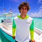 Salt Skins Men's Performance Hoodie Mahi Turquoise II Captains Series Men's Ultimate Performance Long Sleeve Fishing Shirt