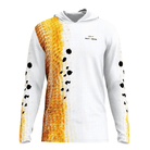 Salt Skins Men's Performance Hoodie Orange Red / XS Redfish "Orange" Allover Men's Long Sleeve Performance Fishing Hoodie (b2b)