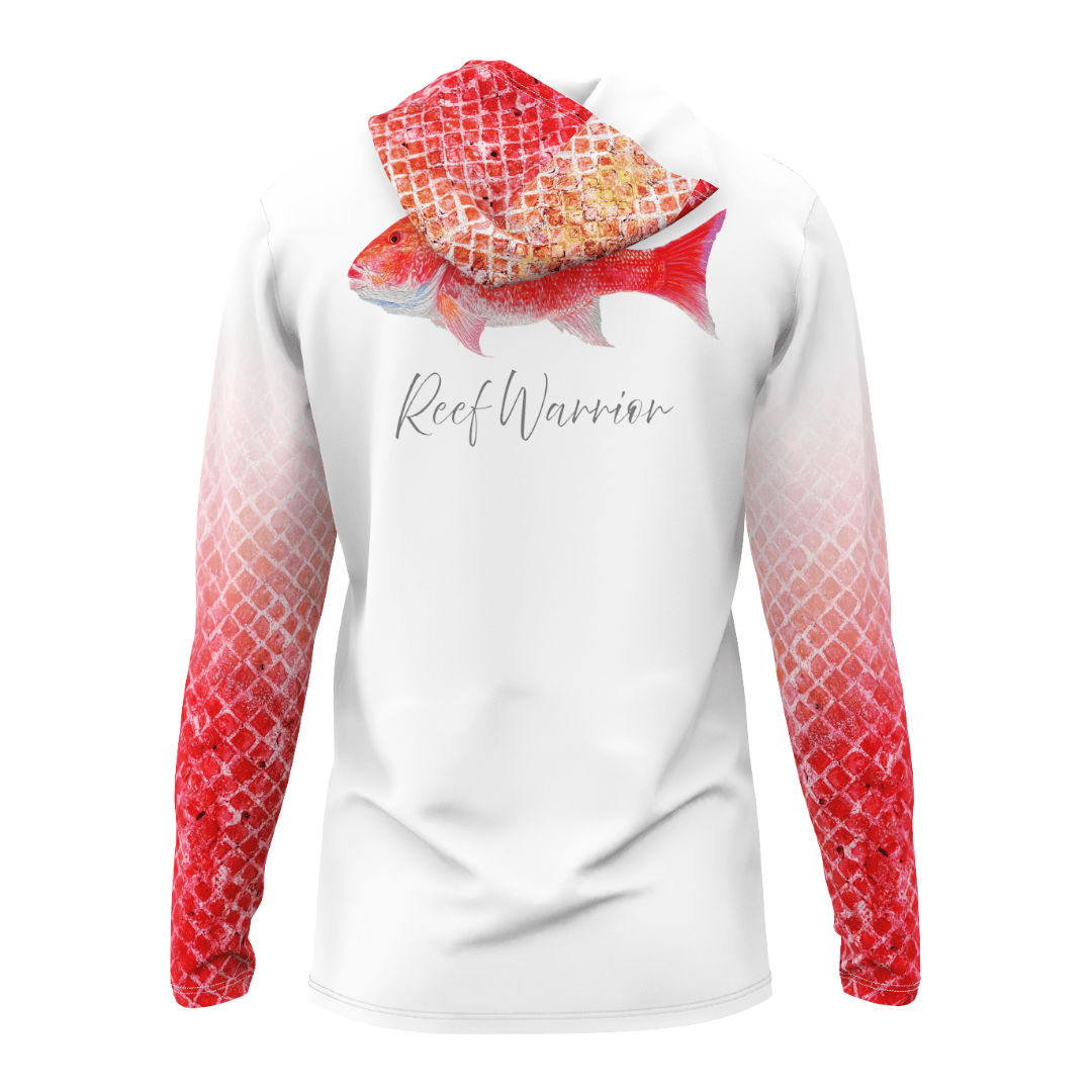 Salt Skins Men's Performance Hoodie Red / S Red Snapper Illustration Men's Long Sleeve Performance Hoodie (b2b)