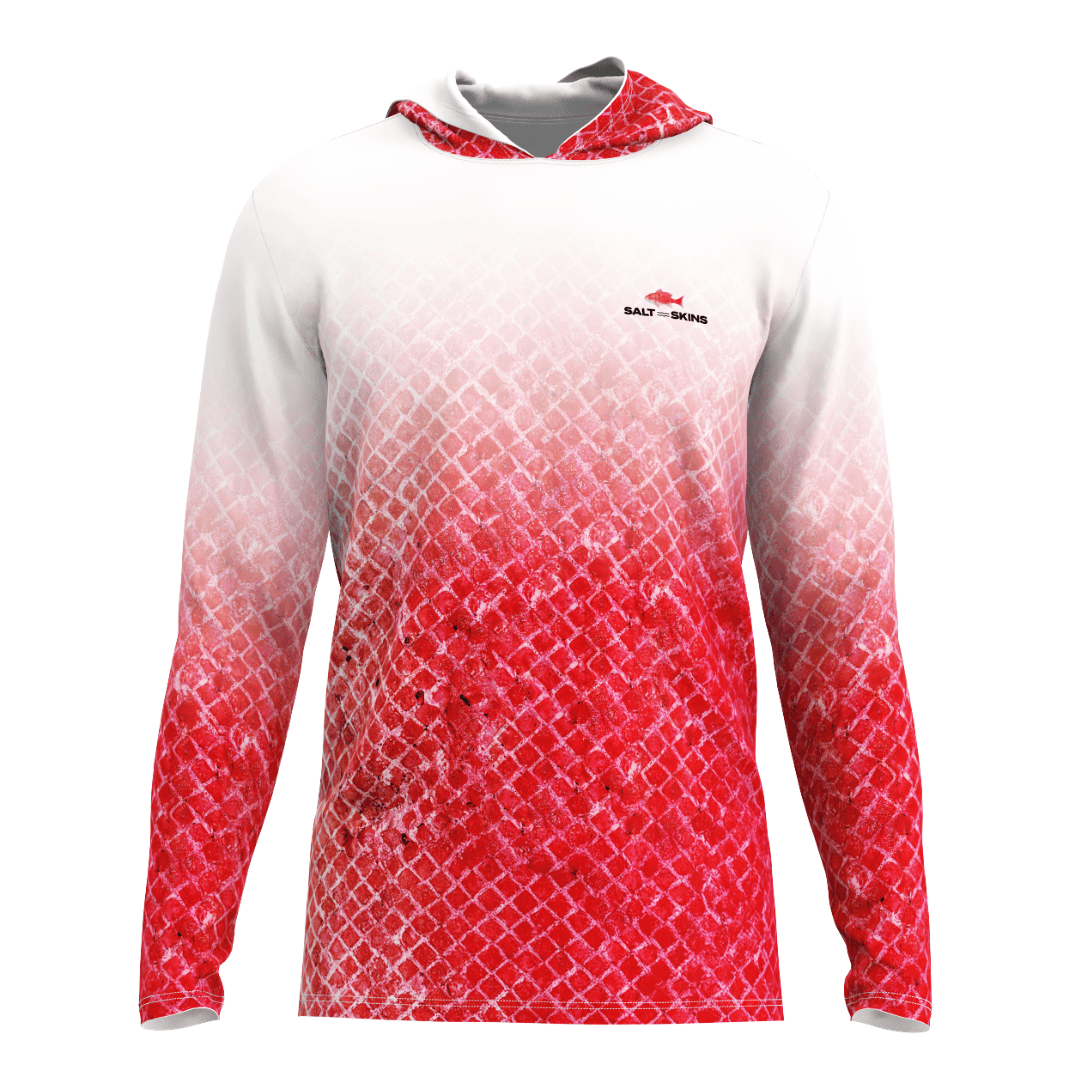 Salt Skins Men's Performance Hoodie Red / S Red Snapper Men's Long Sleeve Performance Hoodie (b2b)