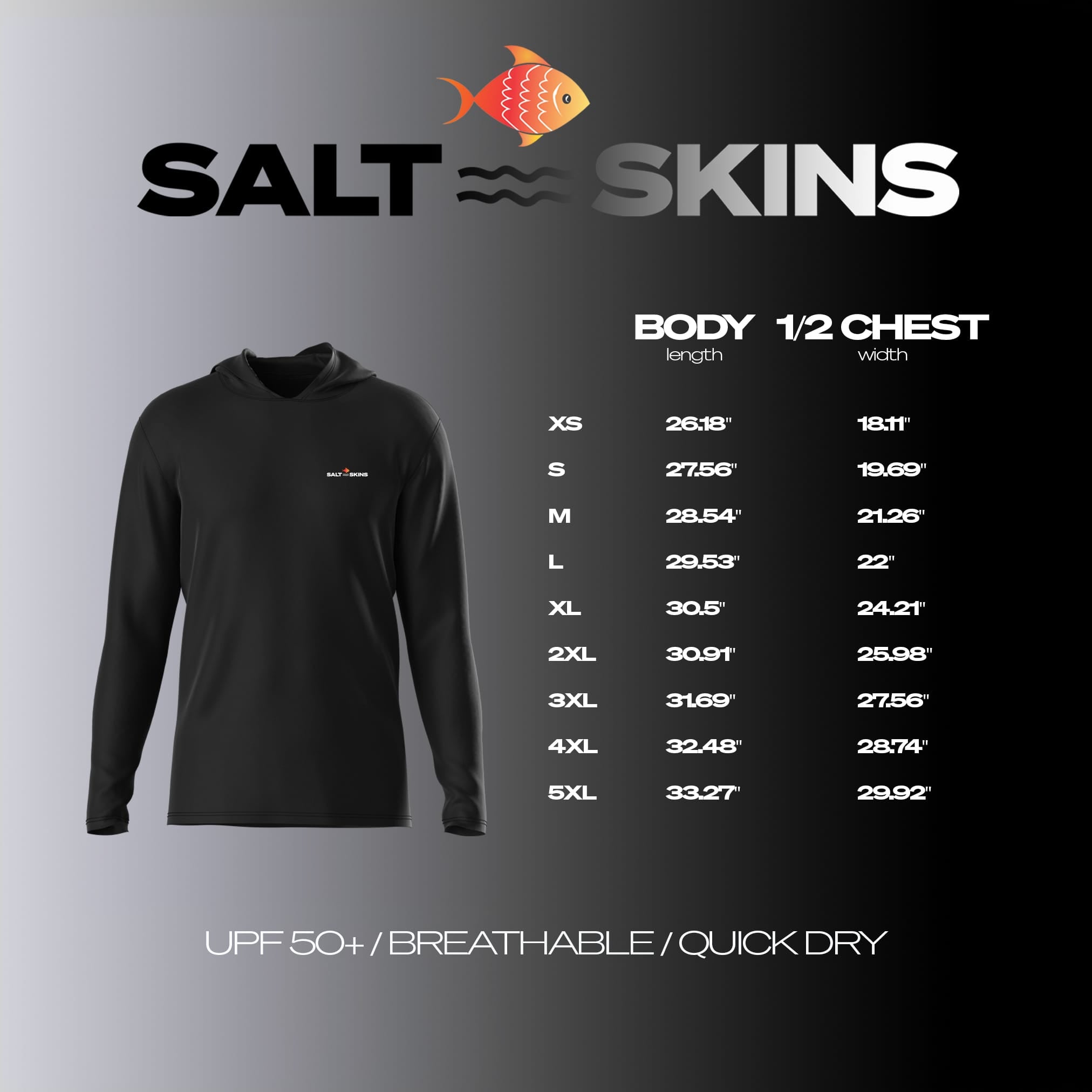 Salt Skins Men's Performance Hoodie Snapper Men's Long Sleeve Performance Fishing & Sun Shirt