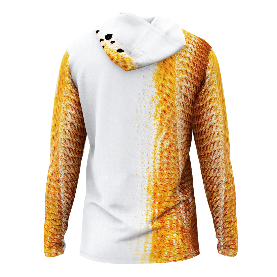 Salt Skins Men's Performance Hoodie Redfish "Orange" Allover Men's Long Sleeve Performance Fishing Hoodie (b2b)
