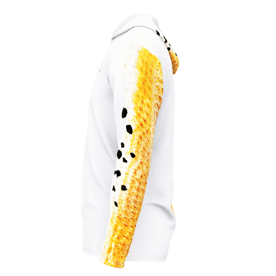 Salt Skins Men's Performance Hoodie Redfish "Orange" Allover Men's Long Sleeve Performance Fishing Hoodie (b2b)