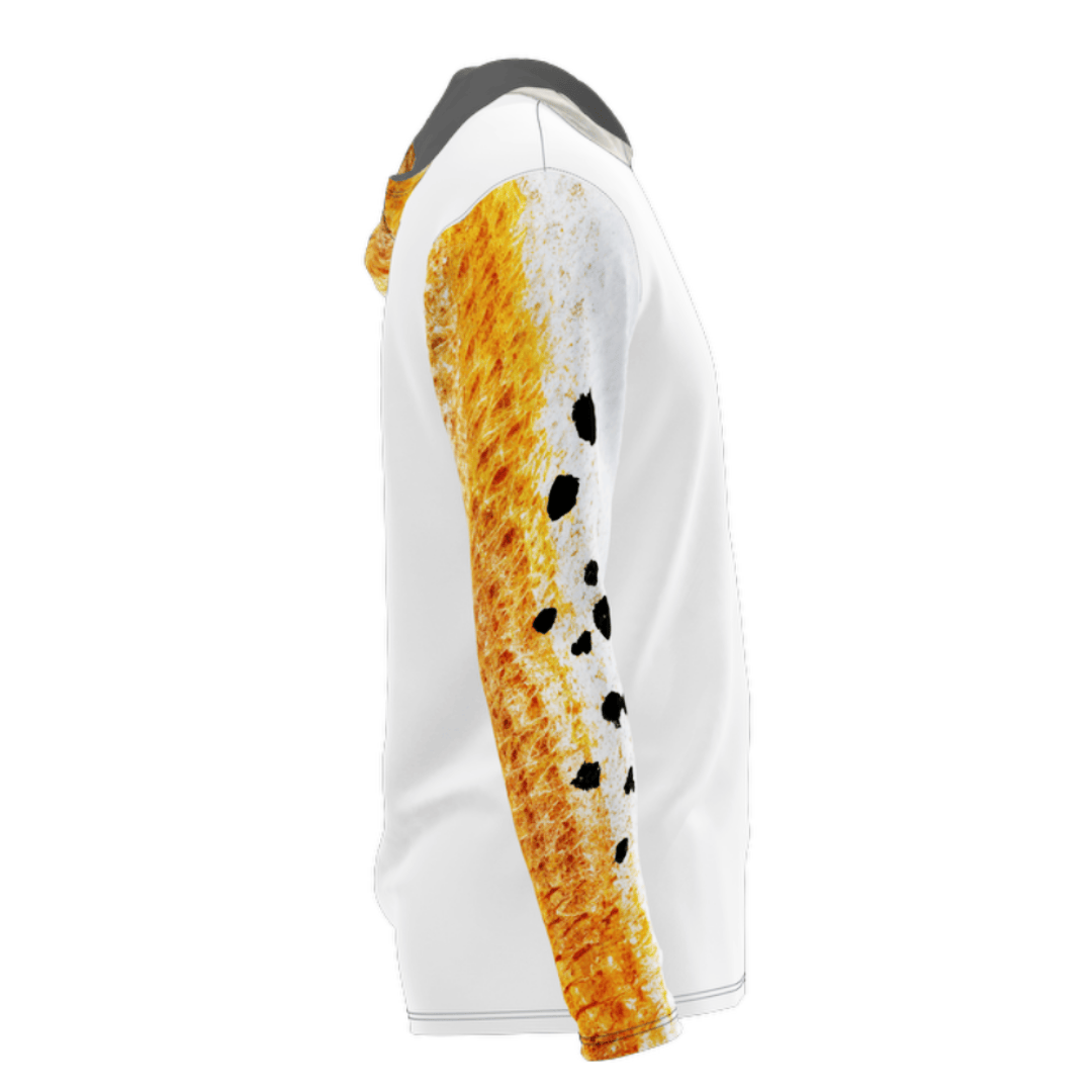 Salt Skins Men's Performance Hoodie Redfish "Orange" Illustration Men's Long Sleeve Performance Fishing Hoodie (b2b)