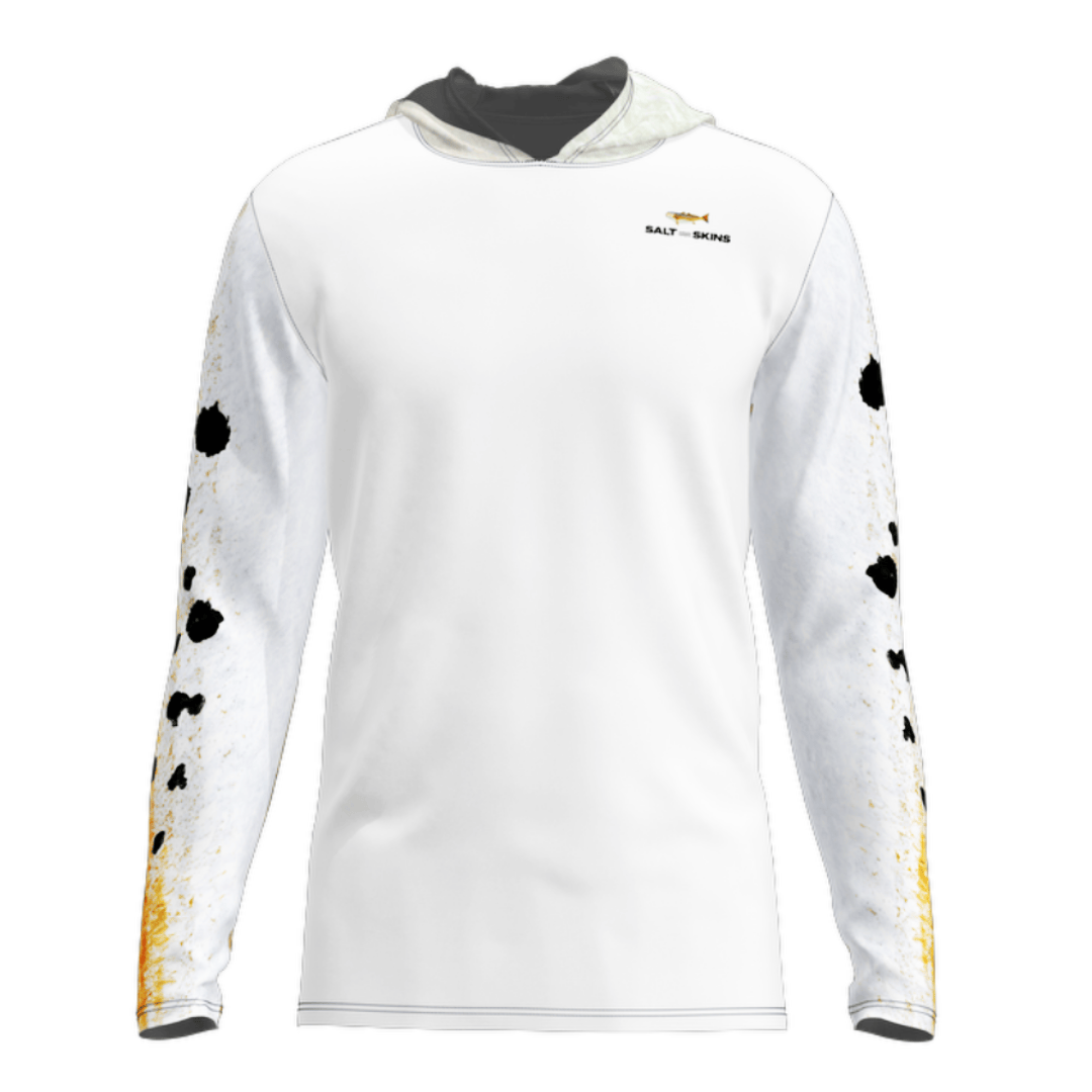 Salt Skins Men's Performance Hoodie Redfish "Orange" Illustration Men's Long Sleeve Performance Fishing Hoodie (b2b)