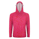 Salt Skins Men's Performance Hoodie Hot Pink Mingy Snapper Men's Long Sleeve Sun Protection Hoodie