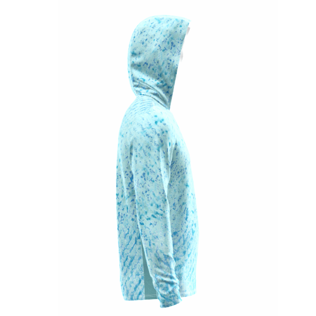 Men's Performance Hoodie Salty Blue Water Camo Side Vent Performance Hoodie (b2b) Salt Skins