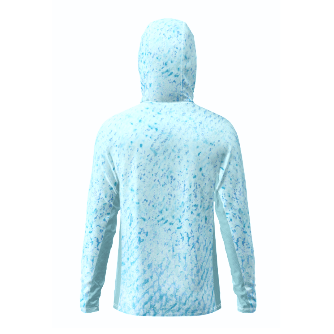 Men's Performance Hoodie Salty Blue Water Camo Side Vent Performance Hoodie (b2b) Salt Skins