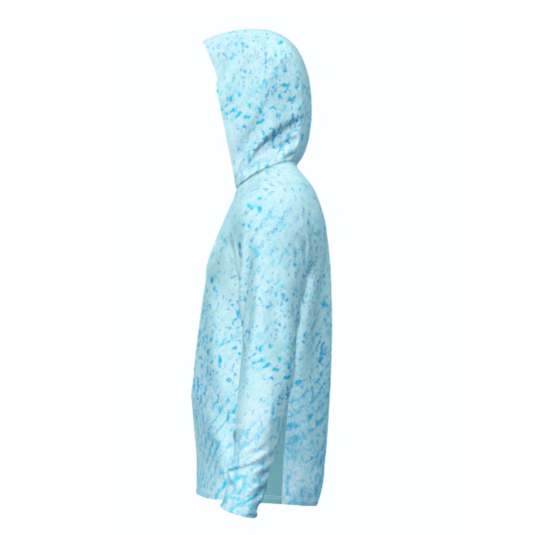 Men's Performance Hoodie Salty Blue Water Camo Side Vent Performance Hoodie (b2b) Salt Skins