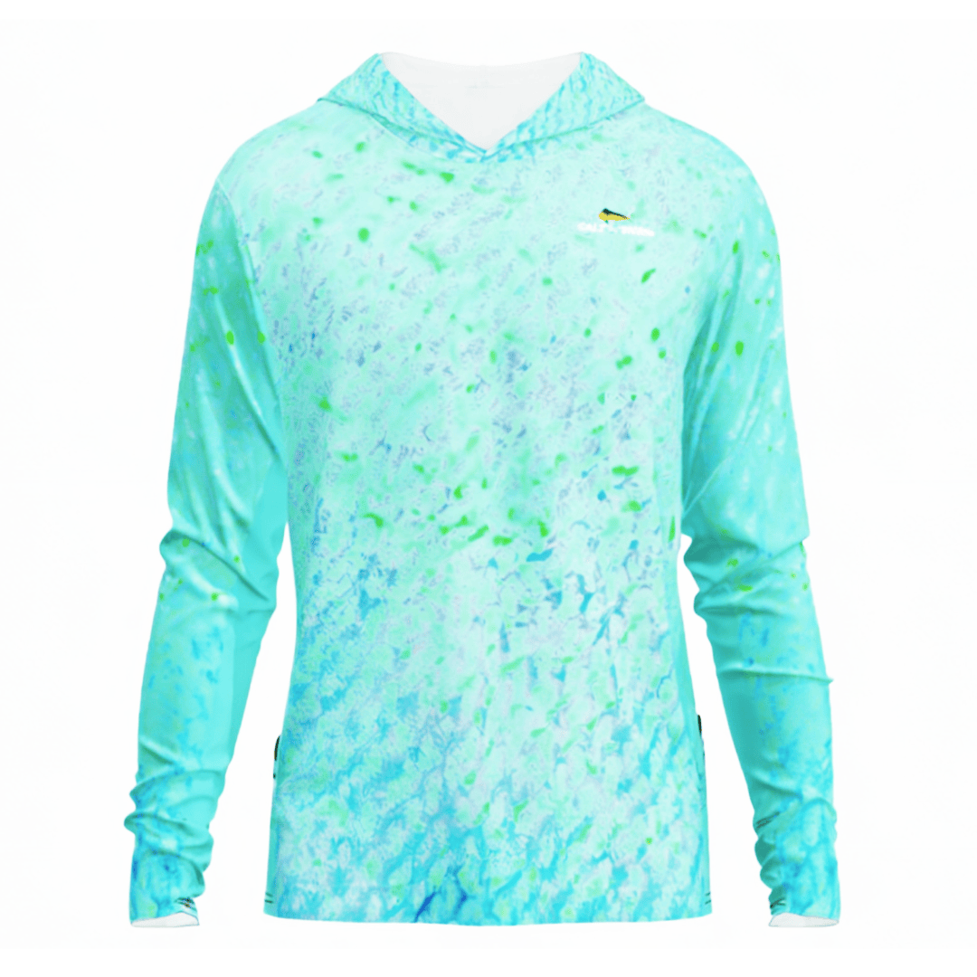 Men's Performance Hoodie Salty Green Water Camo Side Vent Performance Hoodie (b2b) Salt Skins