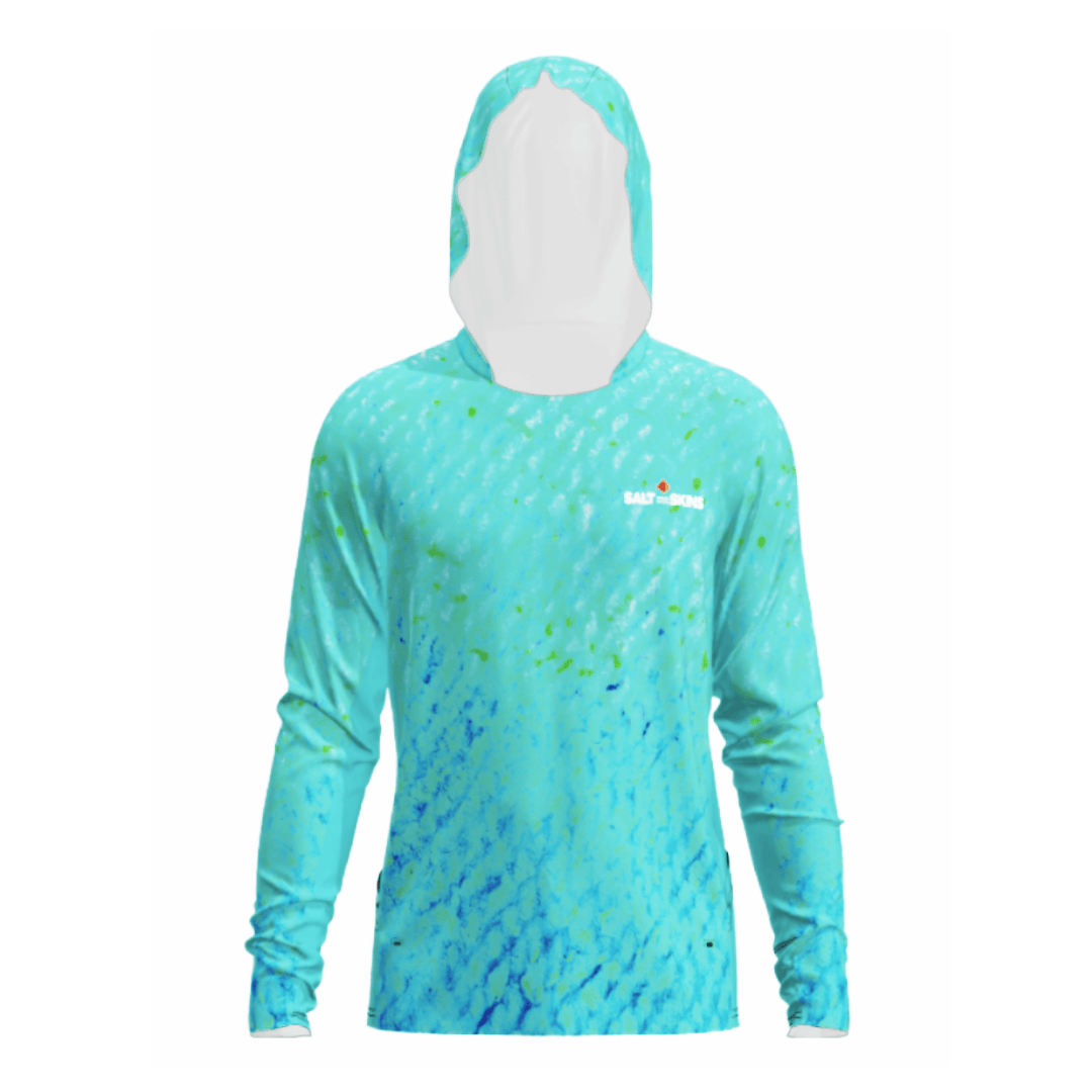 Men's Performance Hoodie Salty Green Water Camo Side Vent Performance Hoodie (b2b) Salt Skins