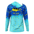 Salt Skins Men's Performance Hoodie Turquoise / XS Mahi Blue Ice Men's Long Sleeve Performance Fishing Shirt (b2b)