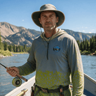Men's Performance Hoodie Wildside Adventures Rainbow Trout Water Camo Men's Performance Long Sleeve Fishing Hoodie Salt Skins