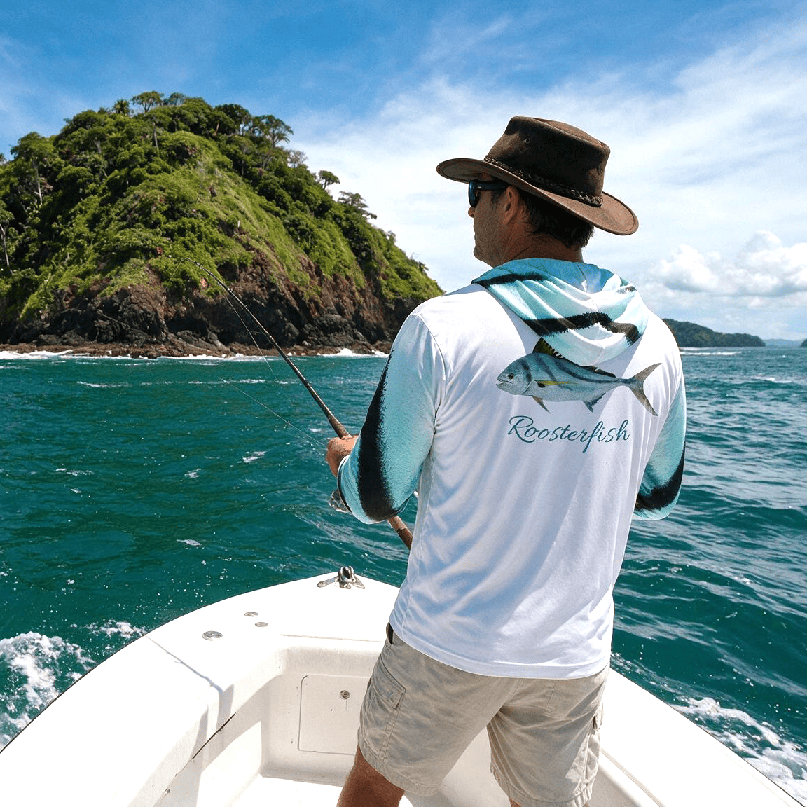 Men's Performance Hoodie Wildside Rooster Men's Performance Long Sleeve Fishing Hoodie Printify
