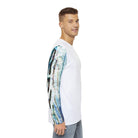 Printify All Over Prints Barracuda Long Sleeve Men's Shirt Fishing Performance Aqua Blue