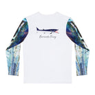 Printify All Over Prints Barracuda Long Sleeve Men's Shirt Fishing Performance Aqua Blue