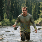 Men's Performance Shirt Brook Trout Riverside Camo Performance Fishing Shirt Salt Skins