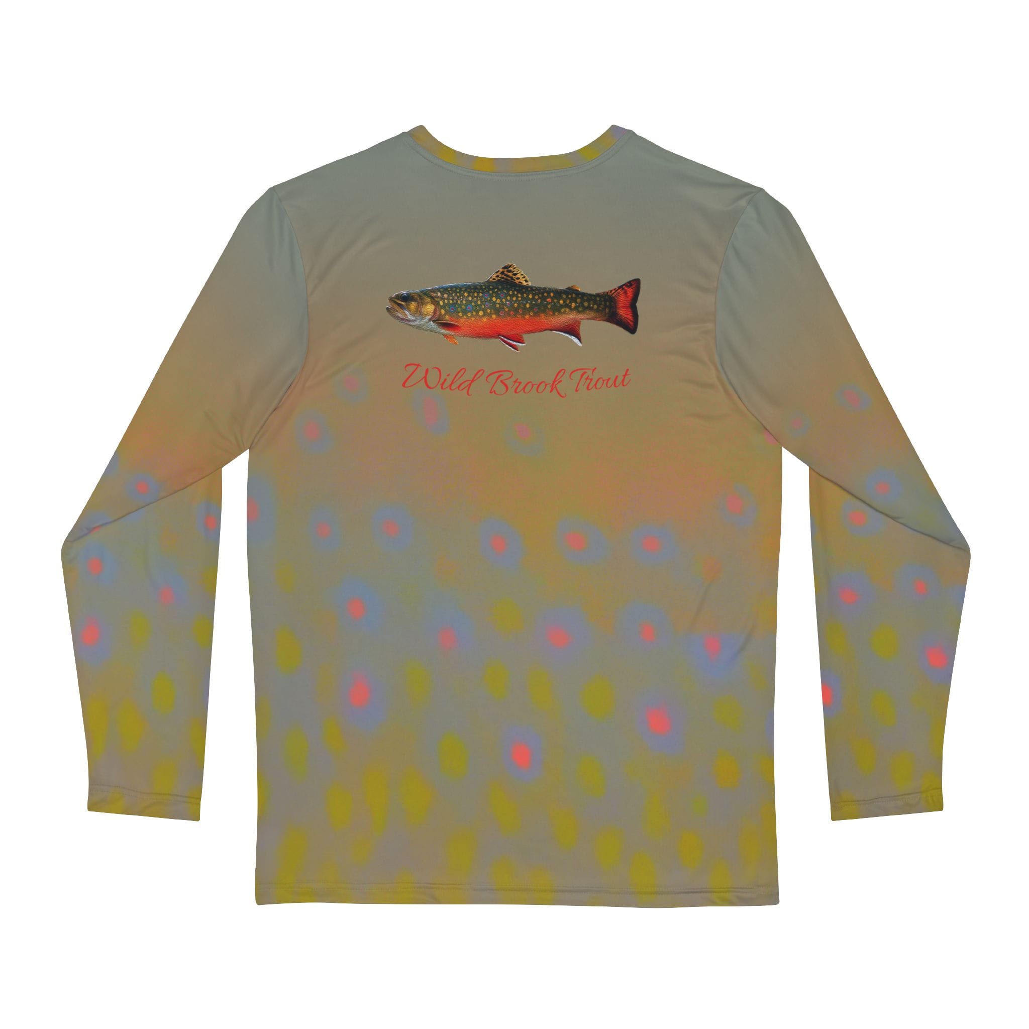 Men's Performance Shirt Brook Trout Streamside Camo Long Sleeve Light Weight Crew Neck