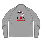 Salt Skins Long-sleeve Grey / S USA Fishing Quarter-Zip Pullover — Men's Patriotic Fishing Top