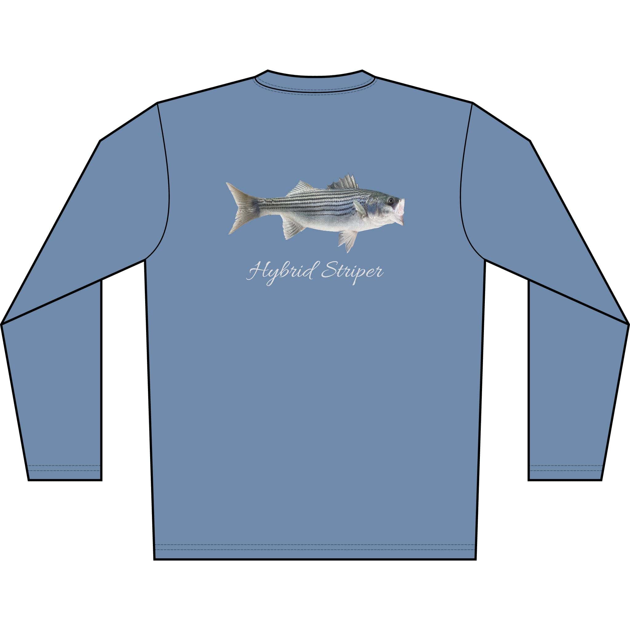 Men's Performance Shirt Hybrid Striper Bass Men's Performance Fishing Crew Neck Salt Skins