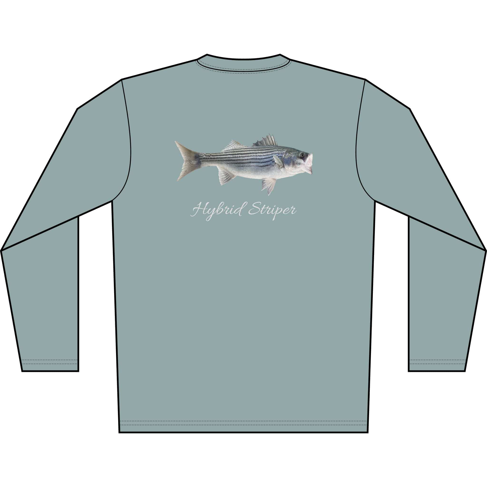 Men's Performance Shirt Hybrid Striper Bass Men's Performance Fishing Crew Neck Salt Skins