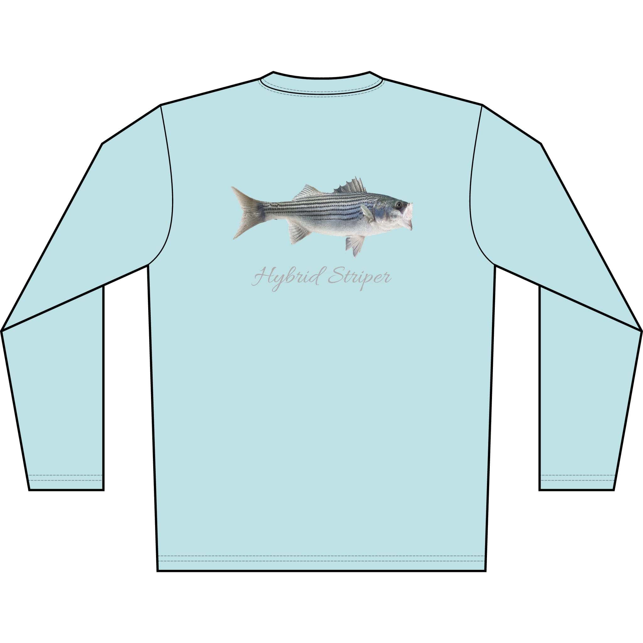 Men's Performance Shirt Hybrid Striper Bass Men's Performance Fishing Crew Neck Salt Skins