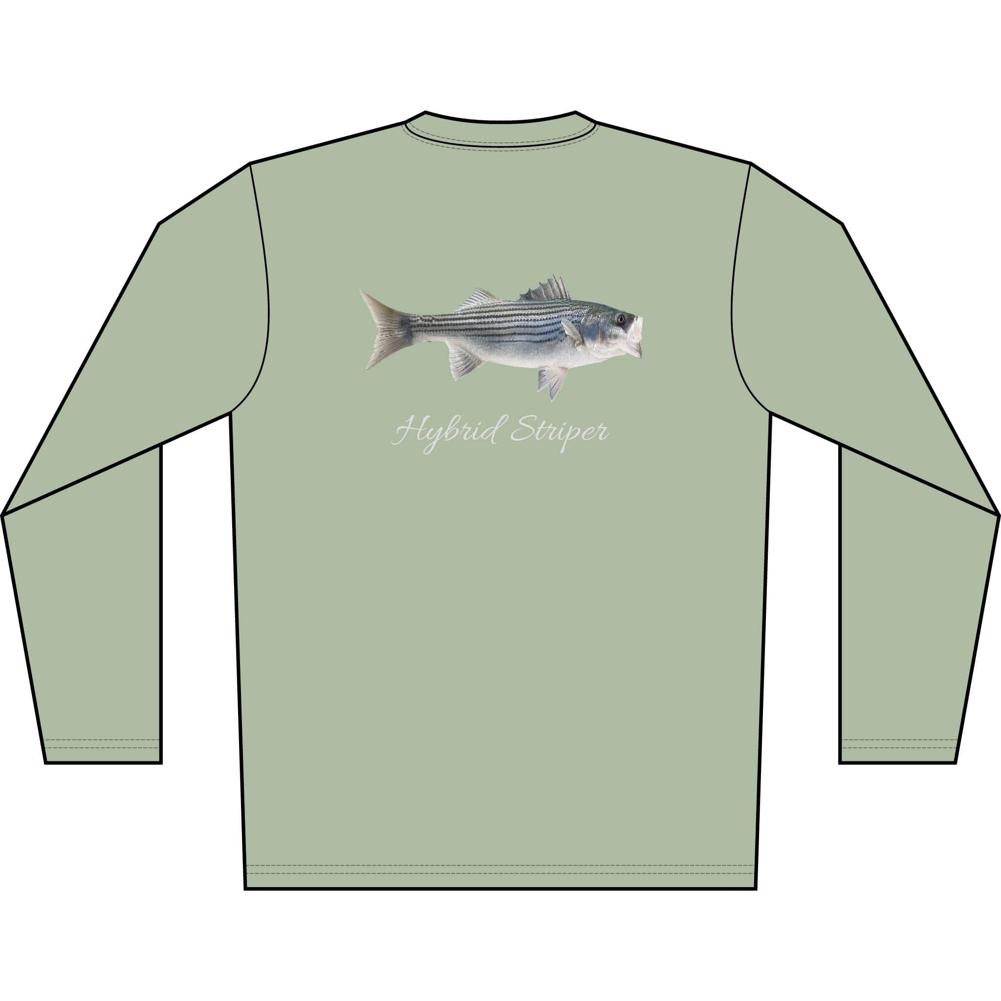 Men's Performance Shirt Hybrid Striper Bass Men's Performance Fishing Crew Neck Salt Skins