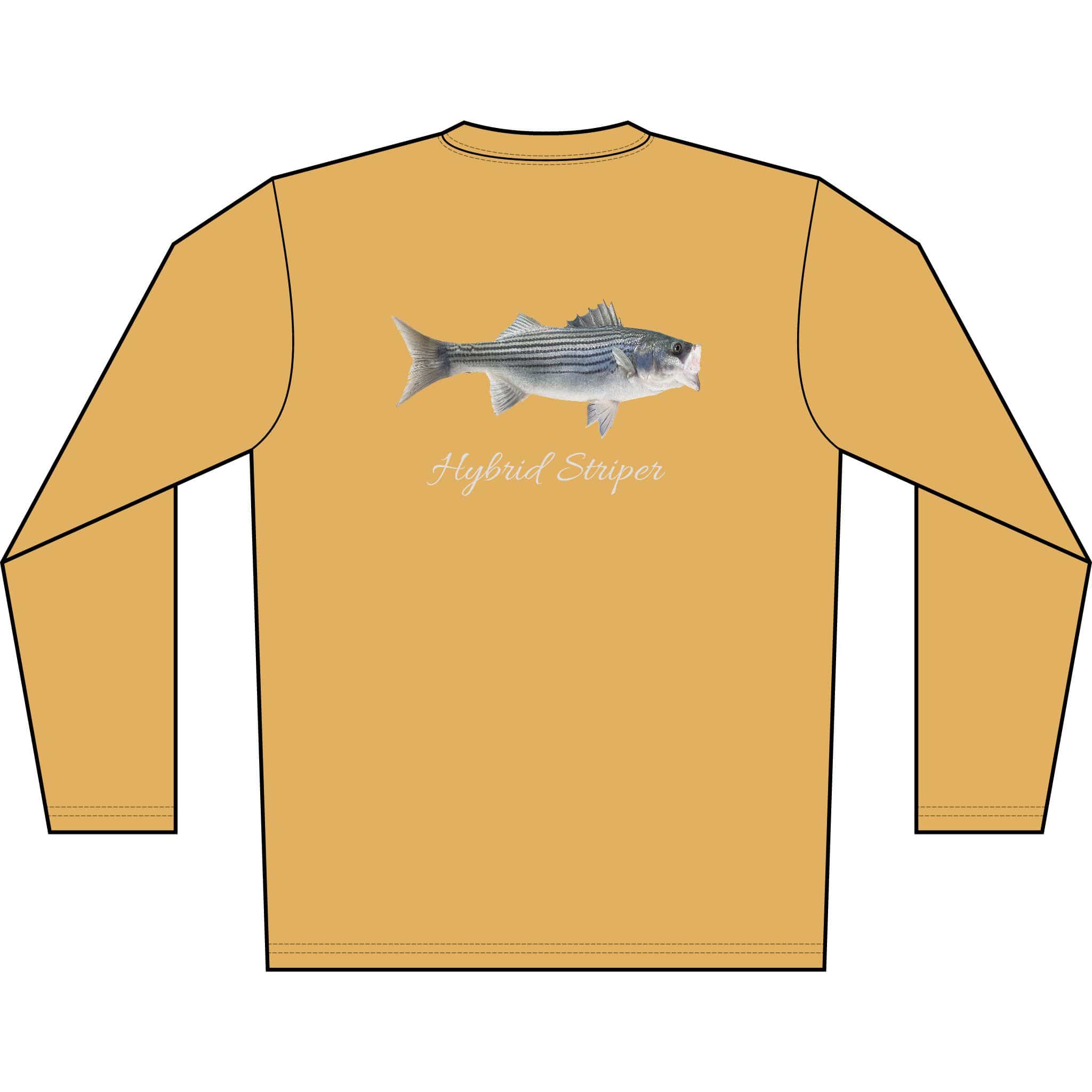 Men's Performance Shirt Hybrid Striper Bass Men's Performance Fishing Crew Neck Salt Skins