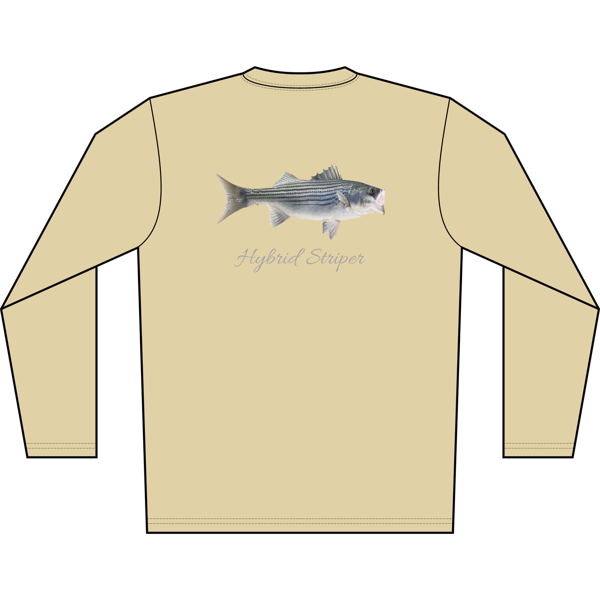 Men's Performance Shirt Hybrid Striper Bass Men's Performance Fishing Crew Neck Salt Skins