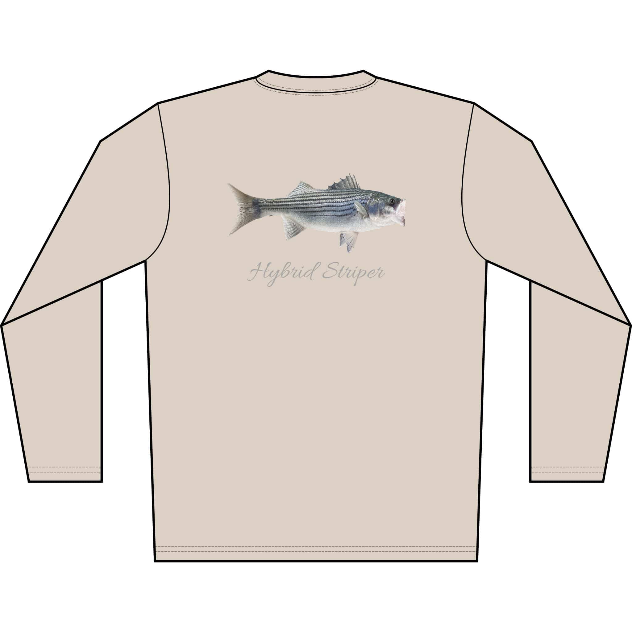Men's Performance Shirt Hybrid Striper Bass Men's Performance Fishing Crew Neck Salt Skins