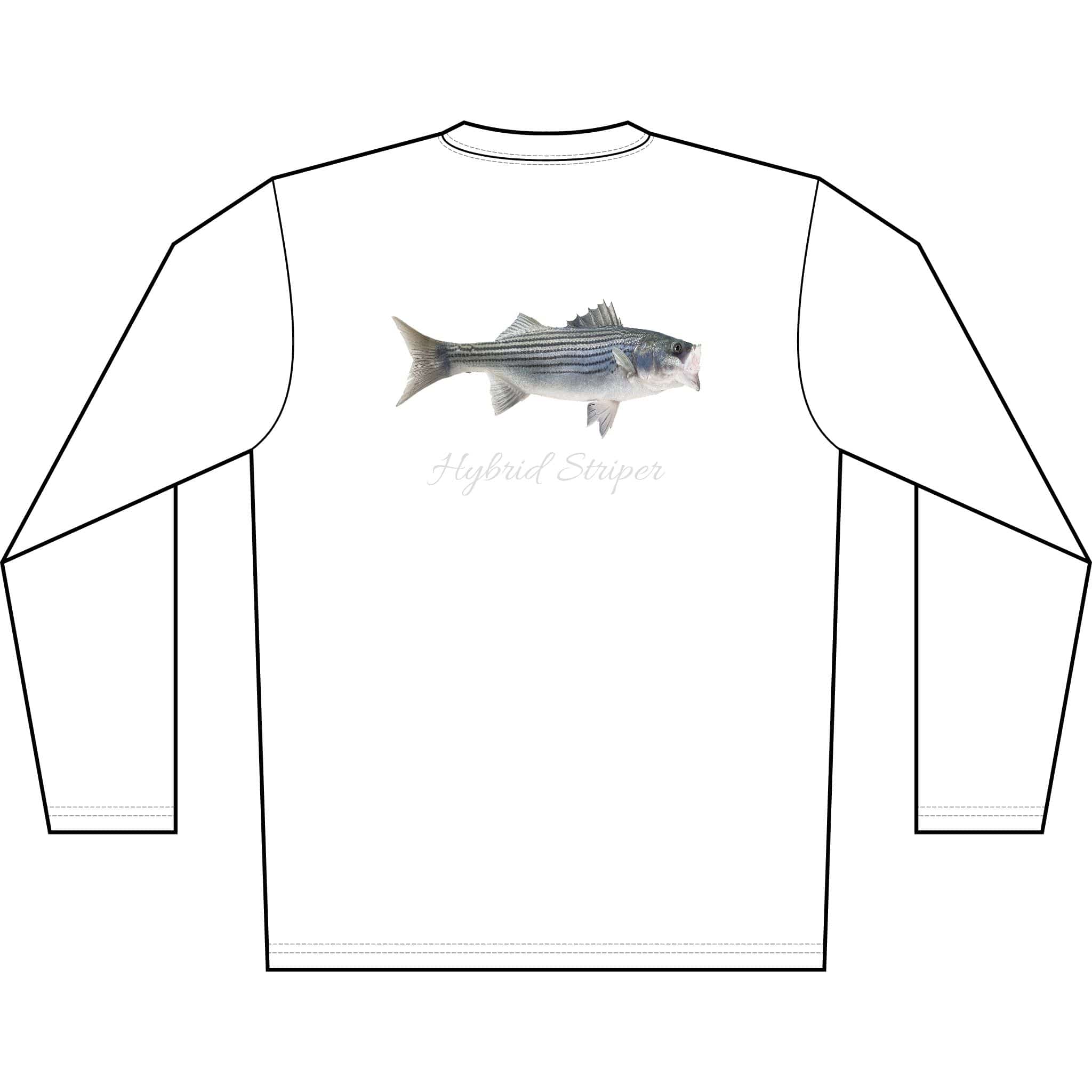 Men's Performance Shirt Hybrid Striper Bass Men's Performance Fishing Crew Neck Salt Skins