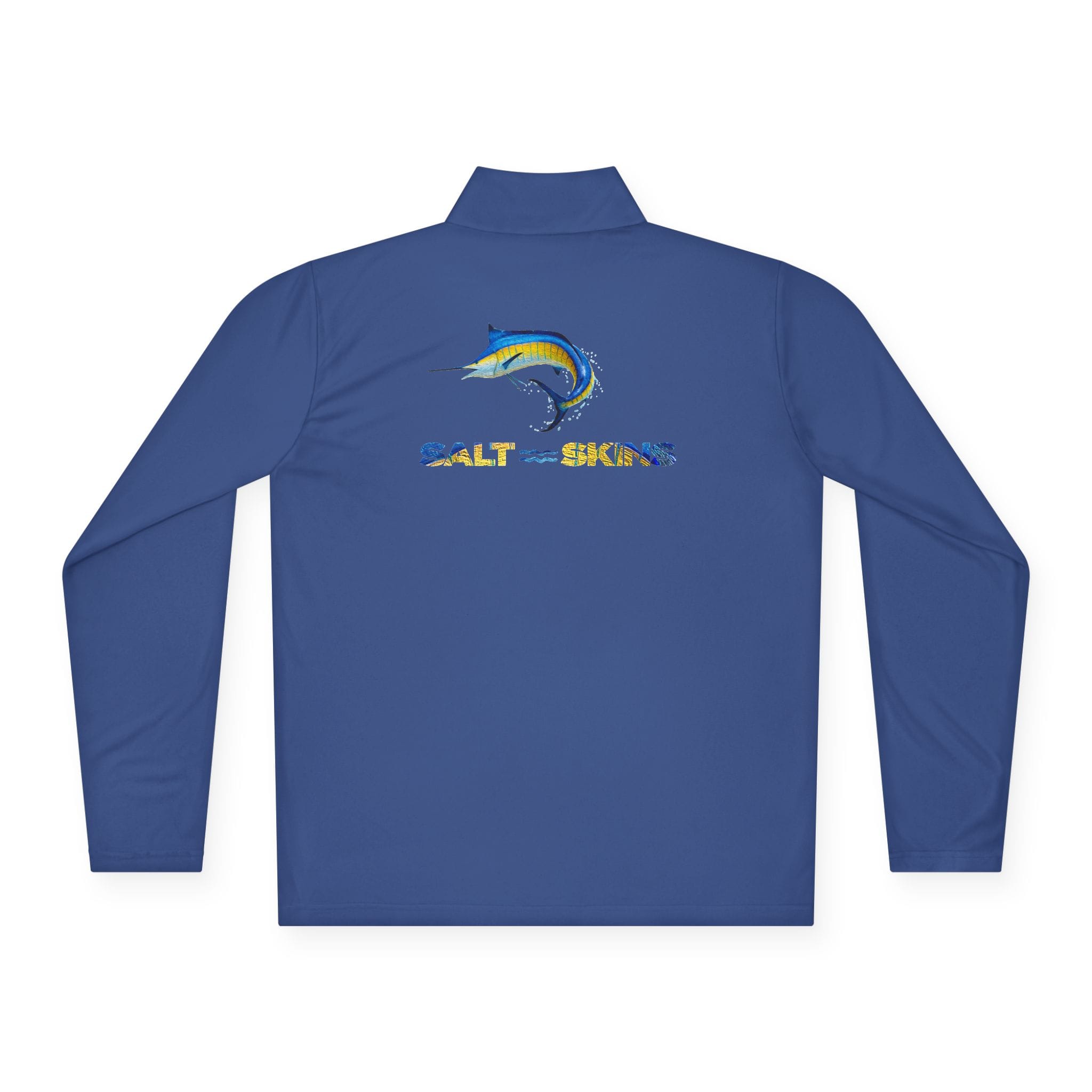 Salt Skins Men's Performance Shirt Blue Marlin Quarter-Zip Lightweight Pullover