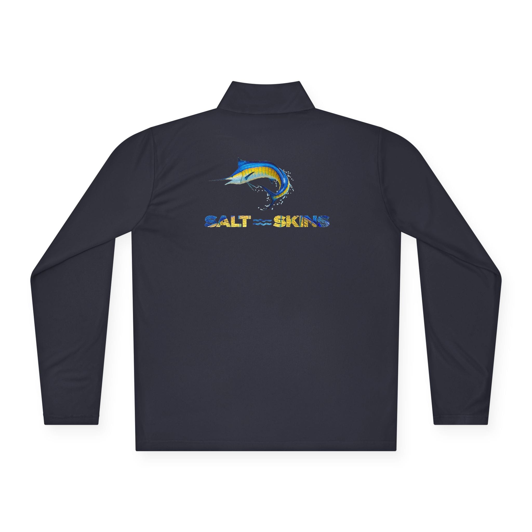 Salt Skins Men's Performance Shirt Blue Marlin Quarter-Zip Lightweight Pullover