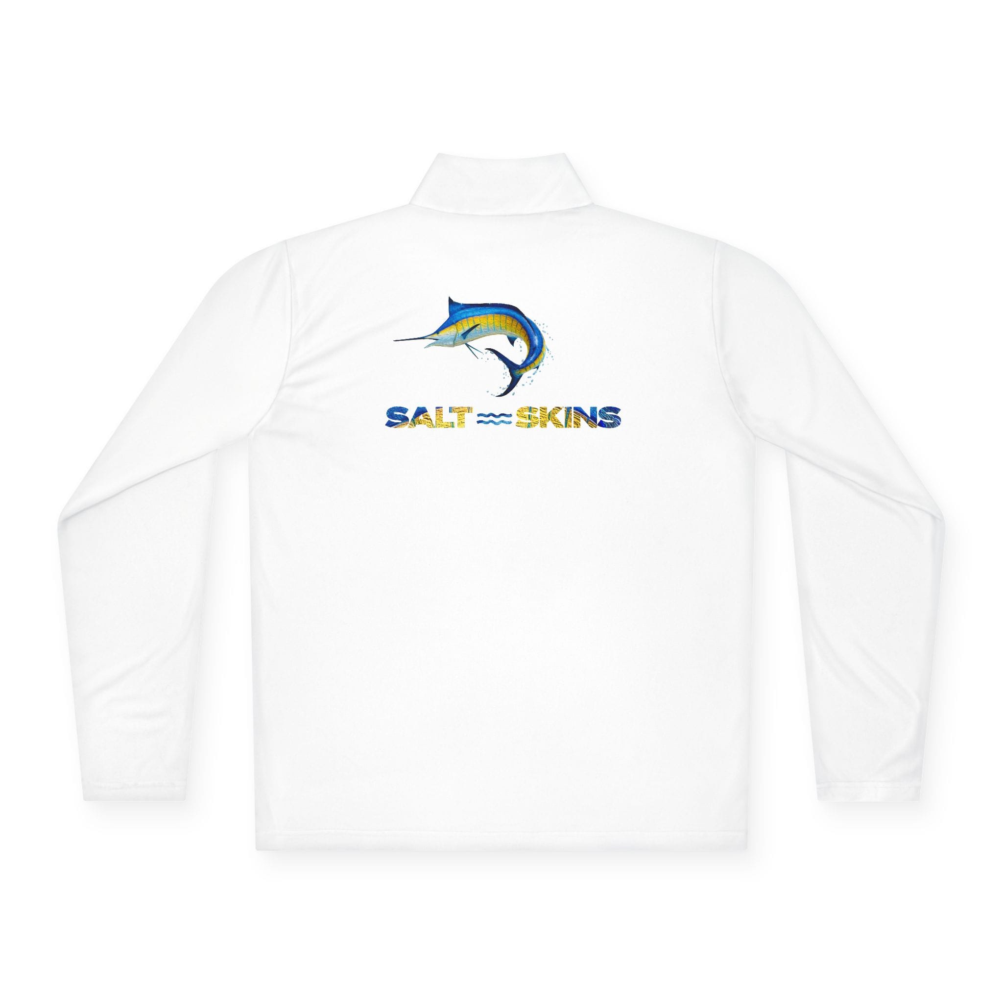Salt Skins Men's Performance Shirt White / XS Blue Marlin Quarter-Zip Lightweight Pullover