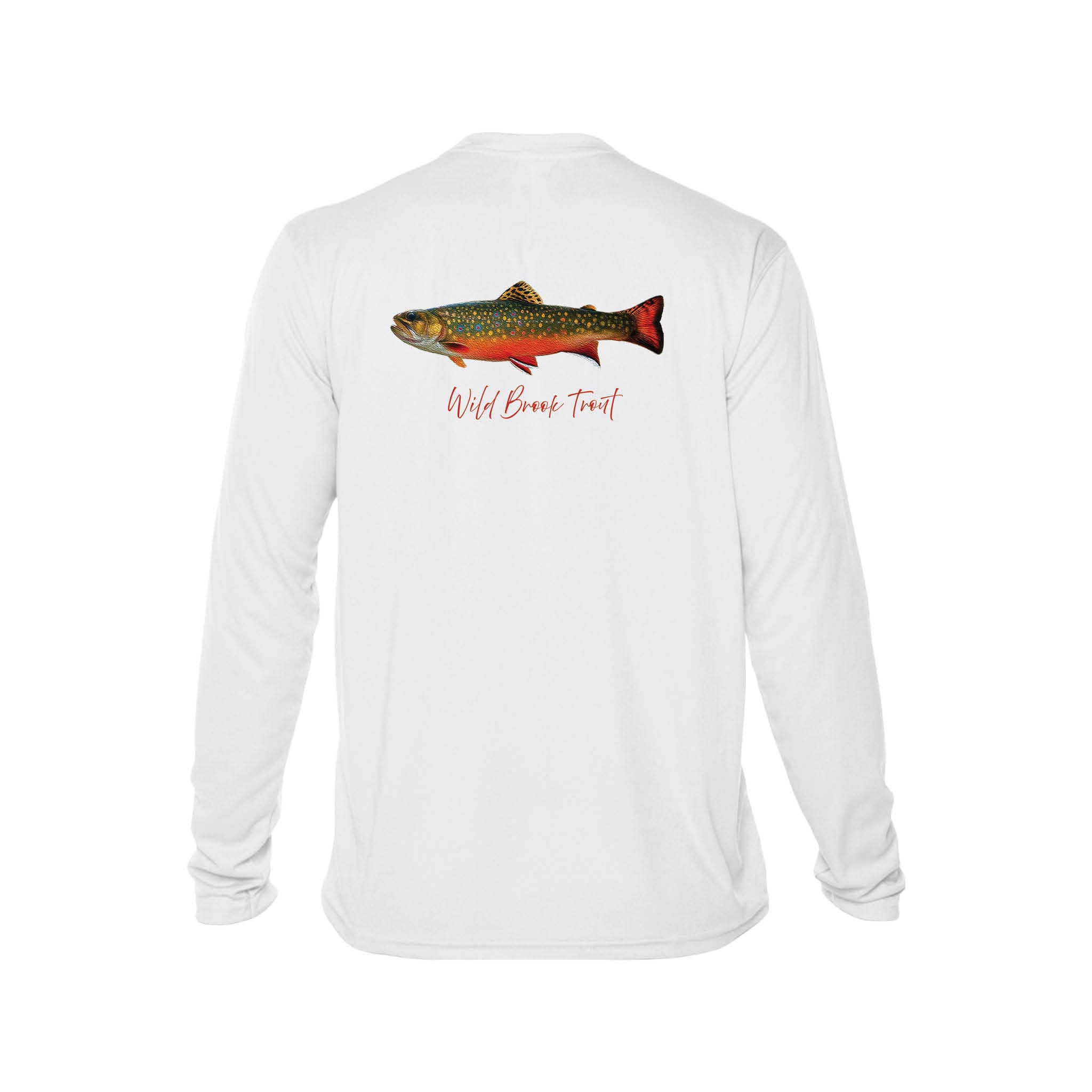 Men's Performance Shirt White / XS Wild Brook Trout Men's Performance Fishing Crew Neck
