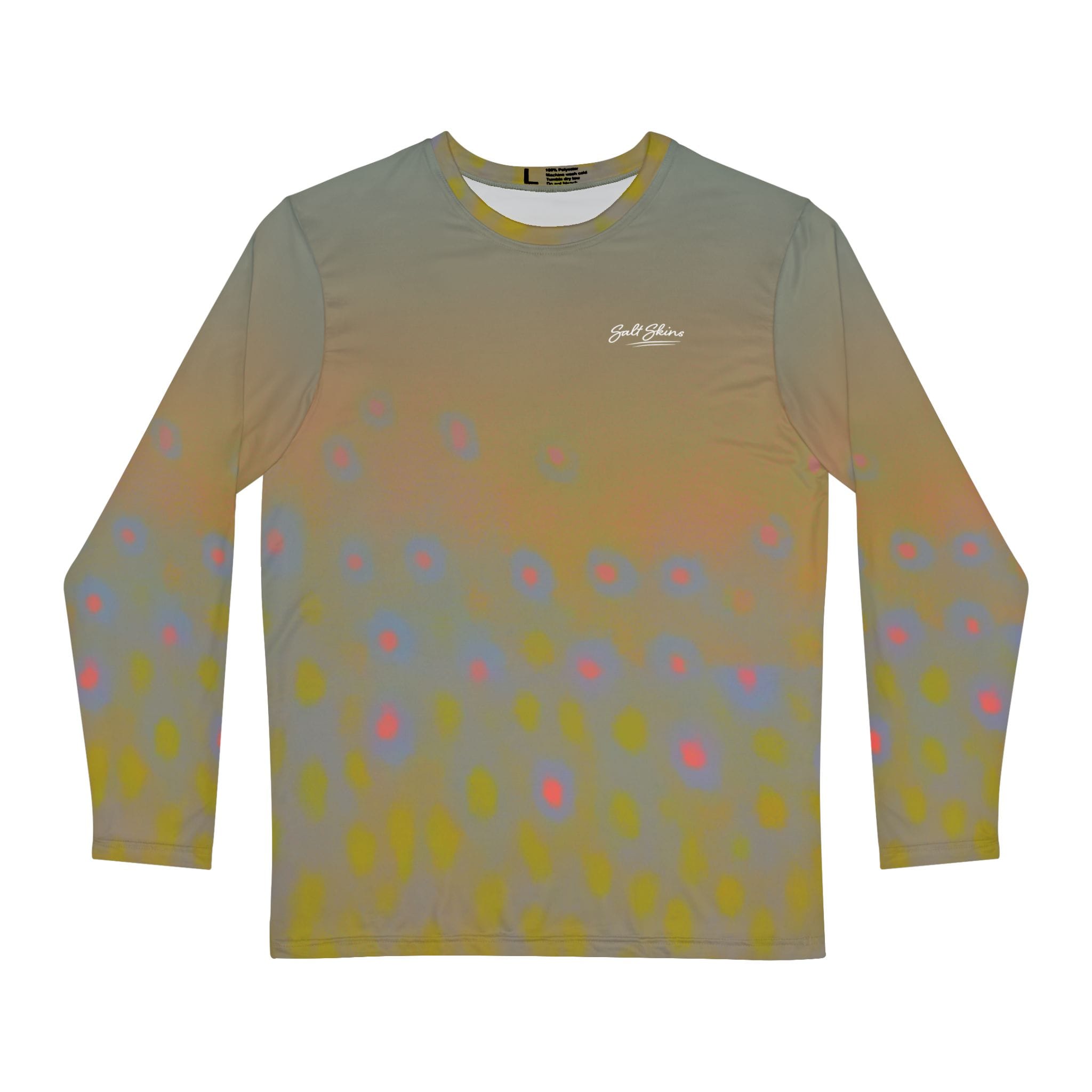 Men's Performance Shirt XS / Forest Green Camo Brook Trout Streamside Camo Long Sleeve Light Weight Crew Neck
