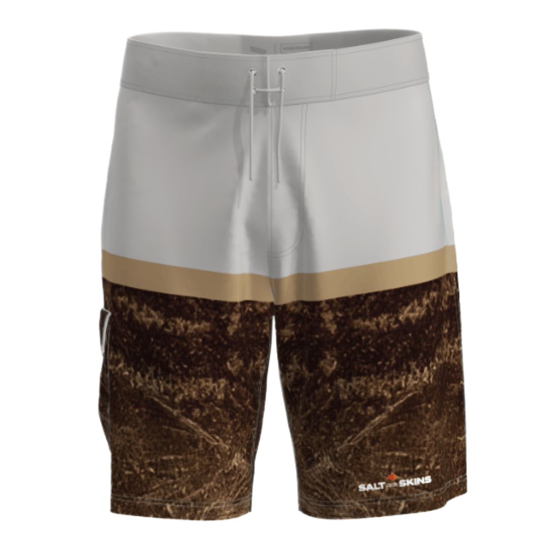 Salt Skins Apparel Men's Waterproof Fishing Shorts Dark Brown / S / Polyester Goliath Grouper Men's Waterproof Performance Fishing Shorts (b2b)