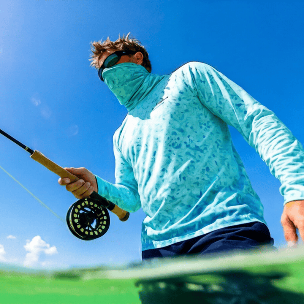 Salt Skins Men's Performance Hoodie Salty Blue Sky Series - The Ultimate Performance Men's Long Sleeve Fishing Shirt