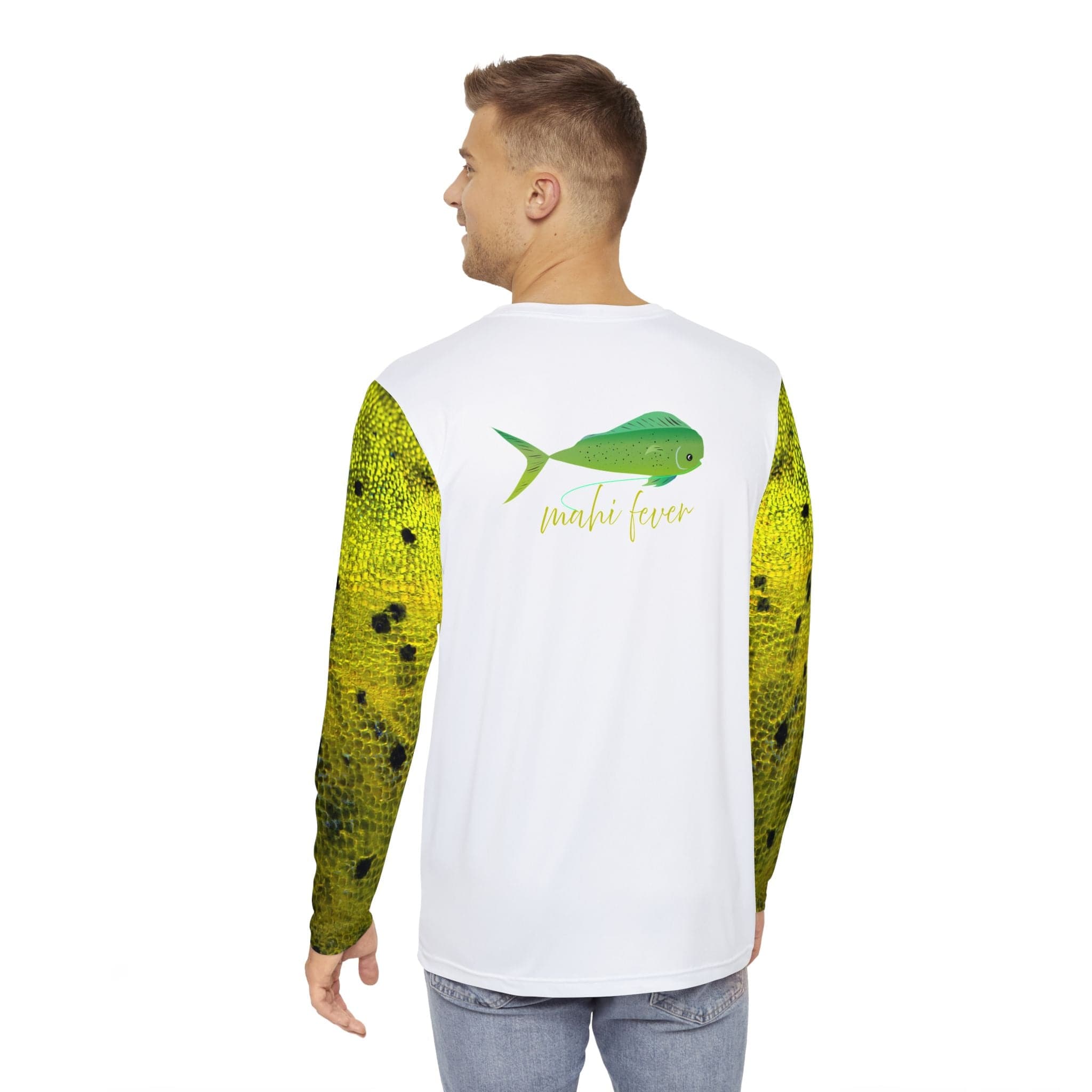 Printify All Over Prints Golden Mahi Long Sleeve Men's Fishing Shirt