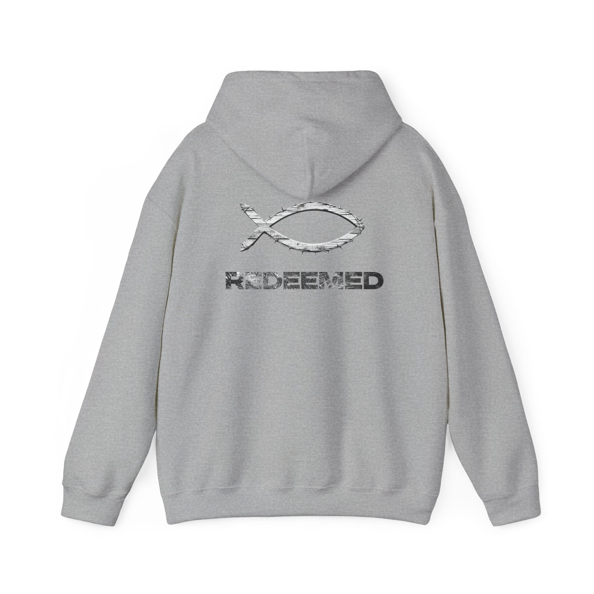 Printify Hoodie Redeemed – “By the Blood” Hooded Sweatshirt - Ichthus Collection