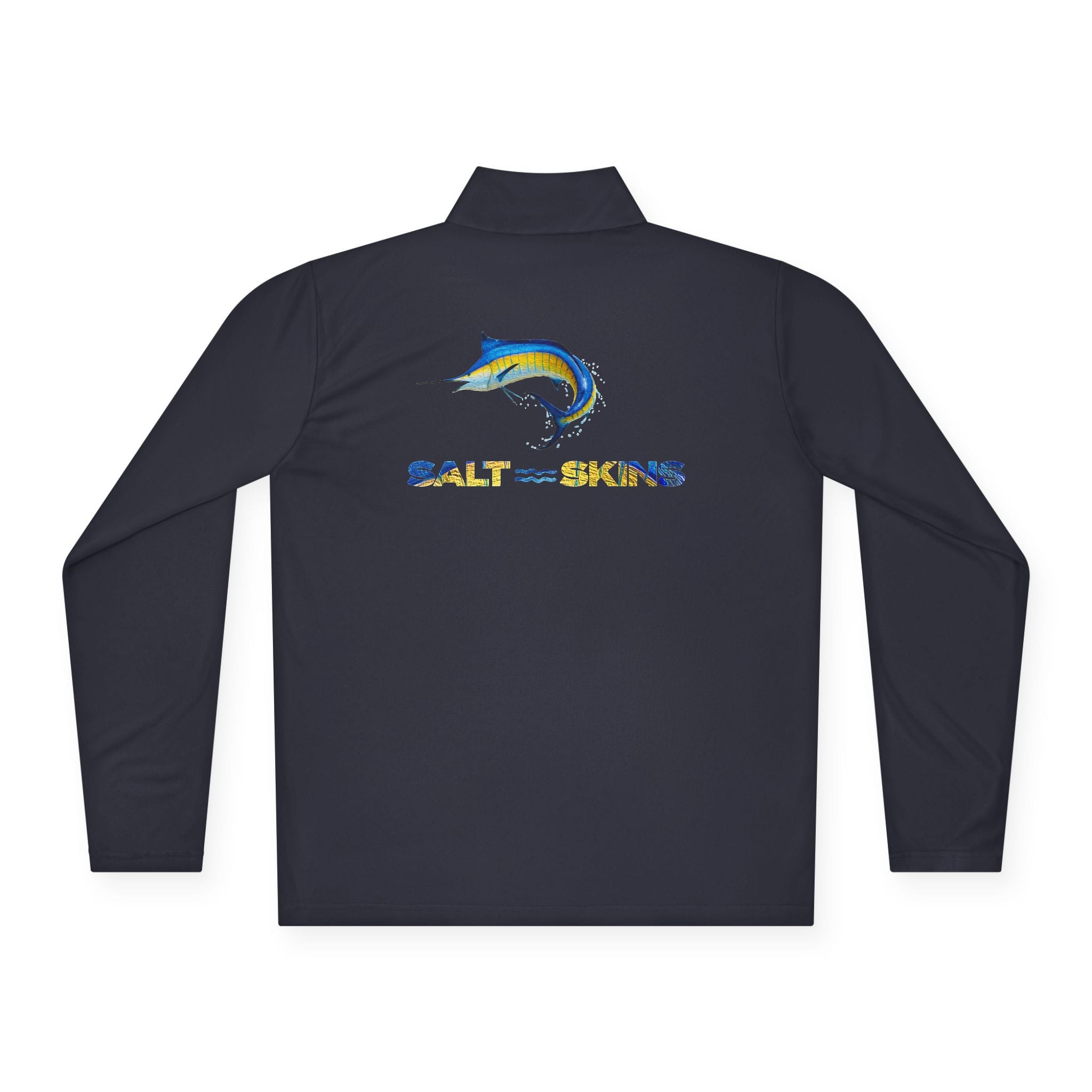 Printify Long-sleeve Blue Marlin Quarter-Zip Lightweight Pullover