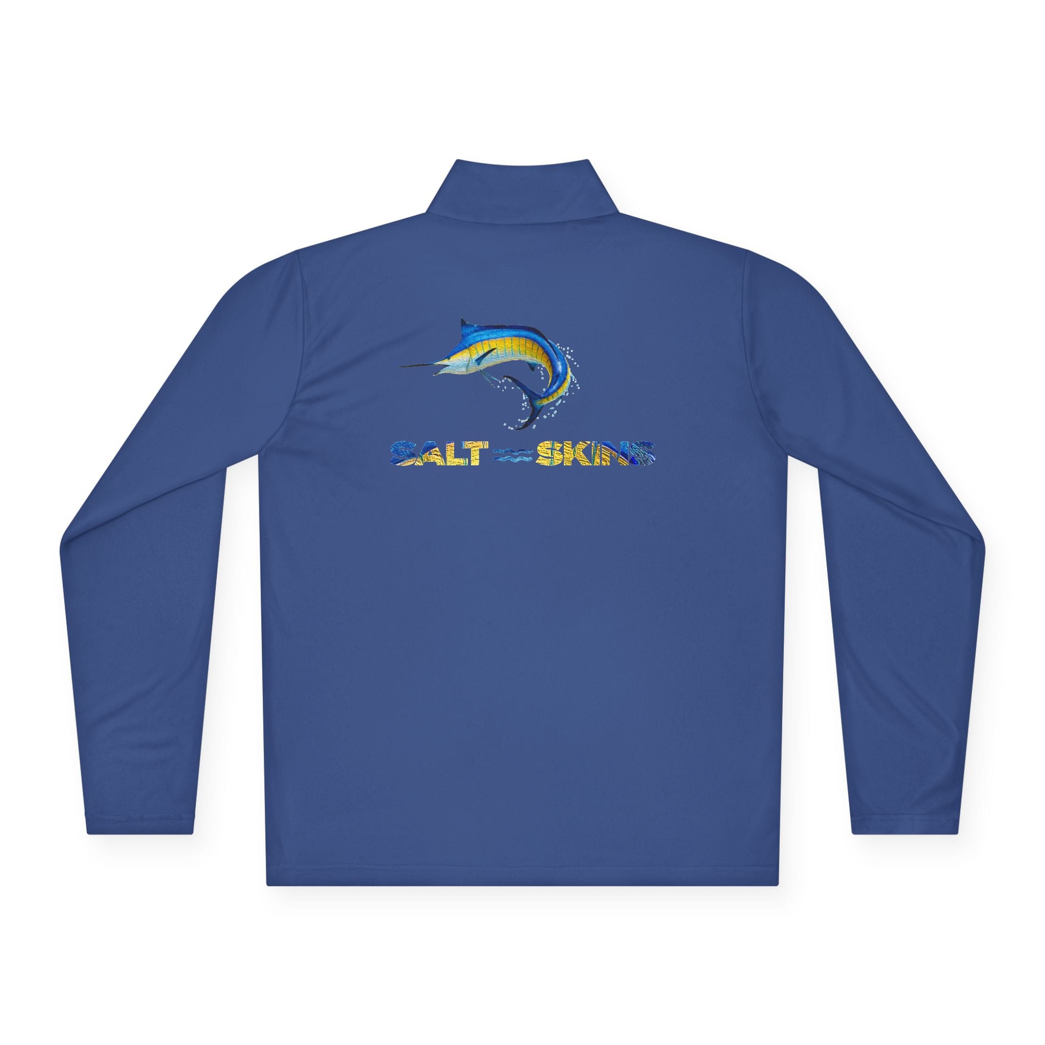 Printify Long-sleeve Blue Marlin Quarter-Zip Lightweight Pullover