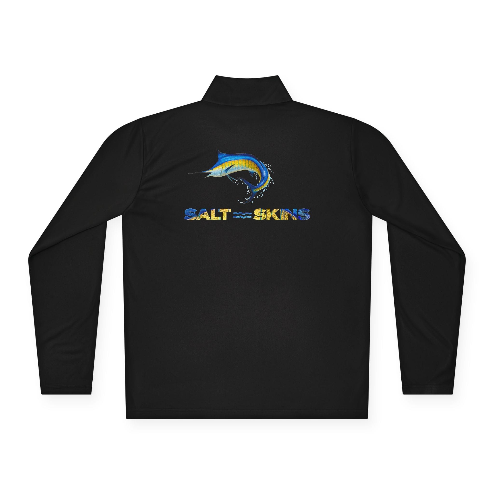 Printify Long-sleeve Blue Marlin Quarter-Zip Lightweight Pullover
